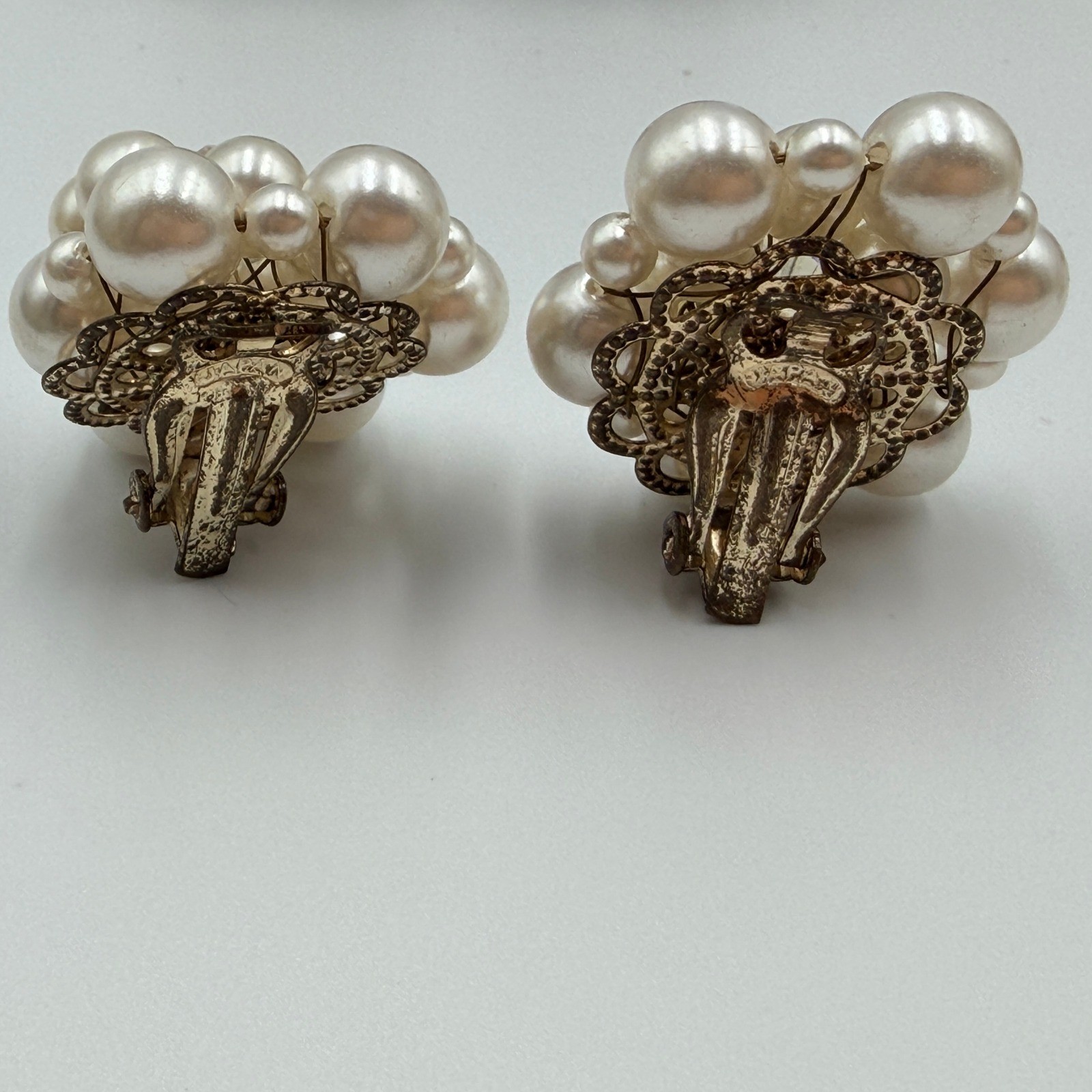 Vtg Japan Hong Kong Beaded Cluster Earrings Lot 10 Pair MCM Costume Jewelry Clip