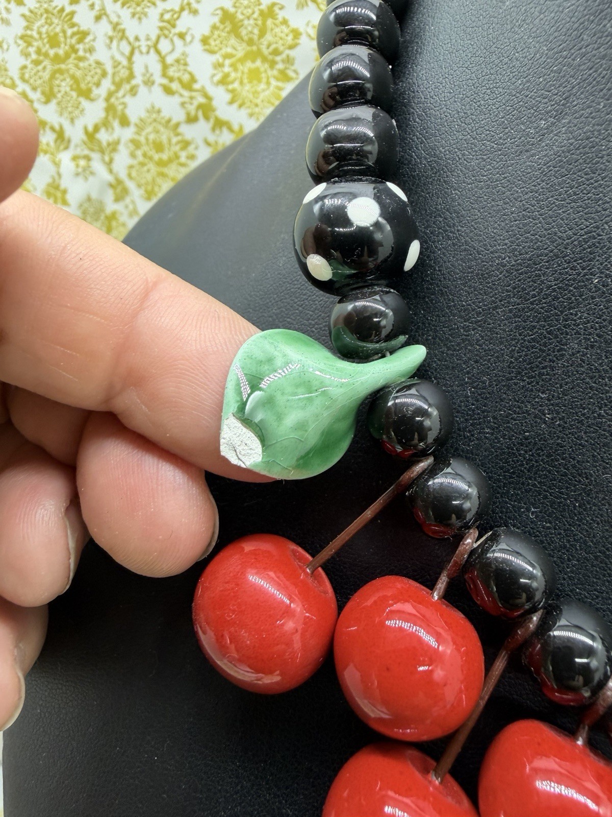 Lot Ruby z Candace Flying Colors Vtg Ceramic Necklace Bright Colors Cherries