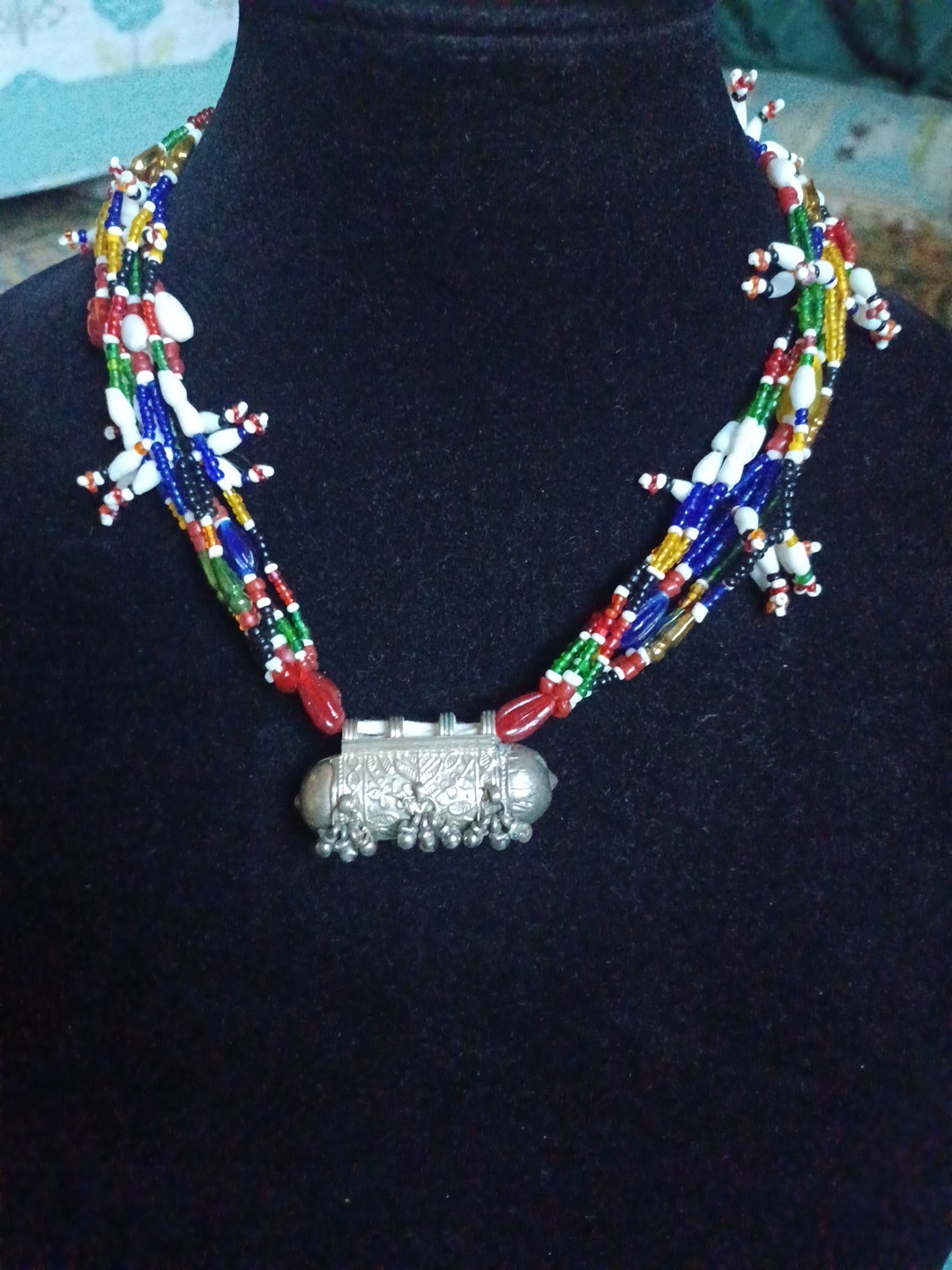 Vintage Tribal Ethnic India Kuchi Necklace Gujarat India . Traditional