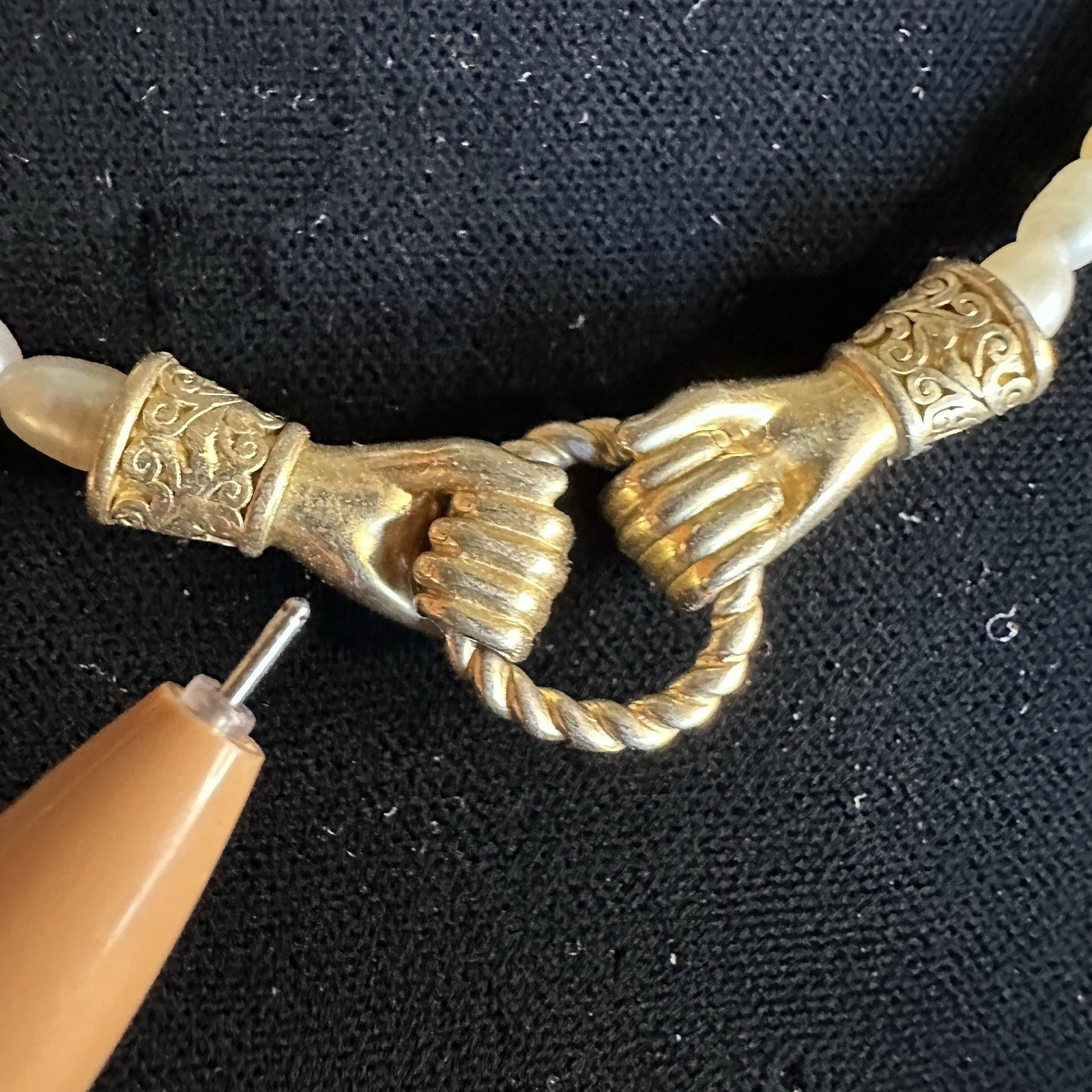 Missoma X Harris Reed 18k Gold Plate/ Natural Pearls In Good Hands Bracelet READ