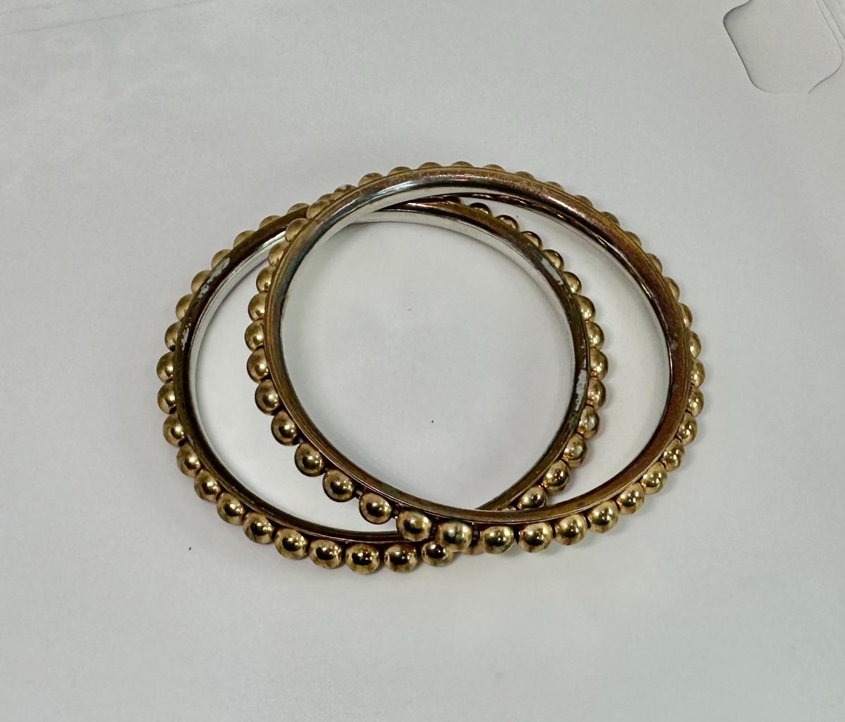 Vikki Carr Pair of Bangle Bracelets Certificate Of Authenticity Silver Gilt