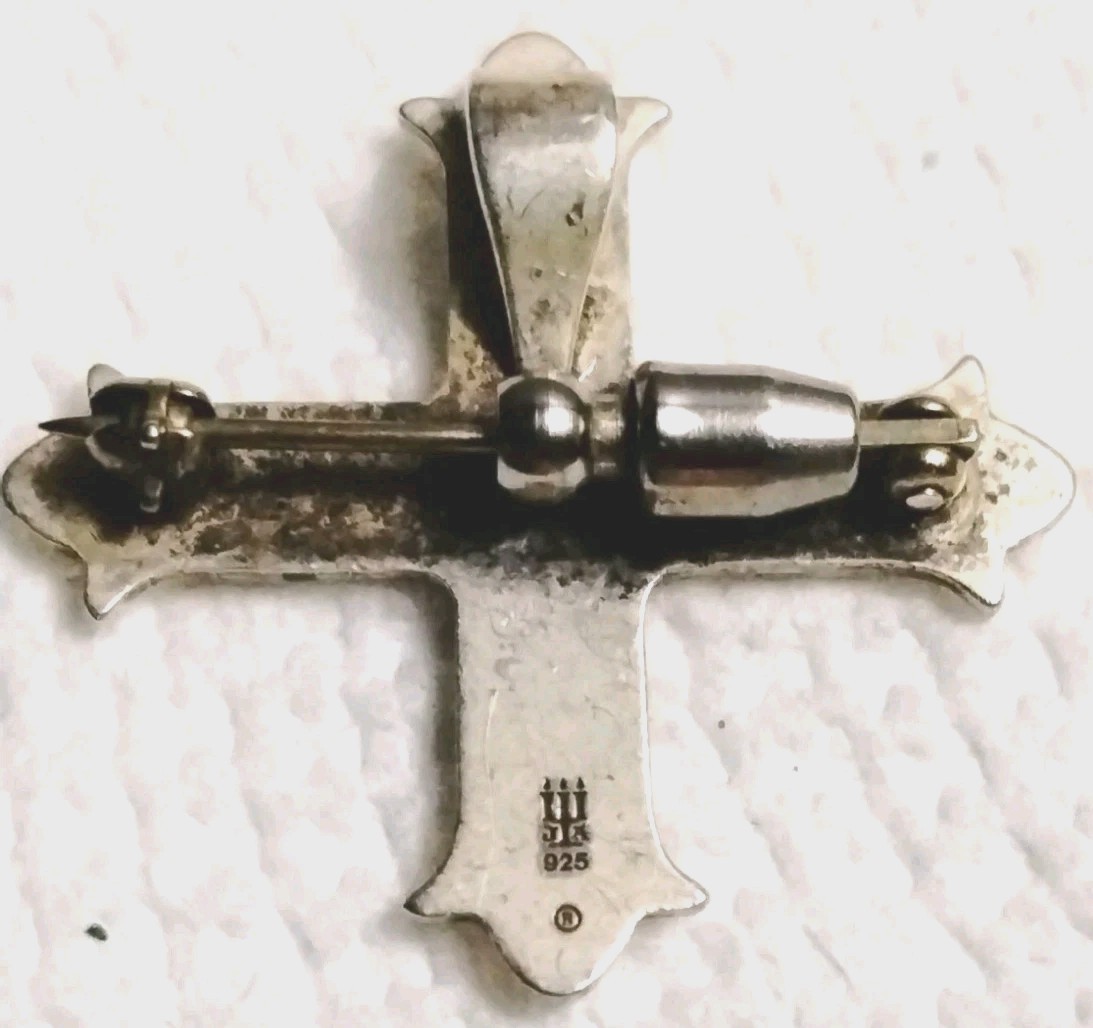 James Avery Magnanimiter Crusem Sustine Sterling Silver Cross Pendant Pin
