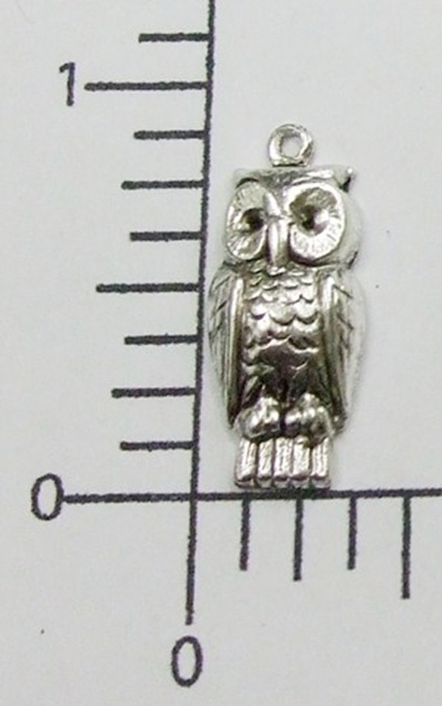 35754 – 4 Pc Small Owl Jewelry Finding Charm Silver Oxidized