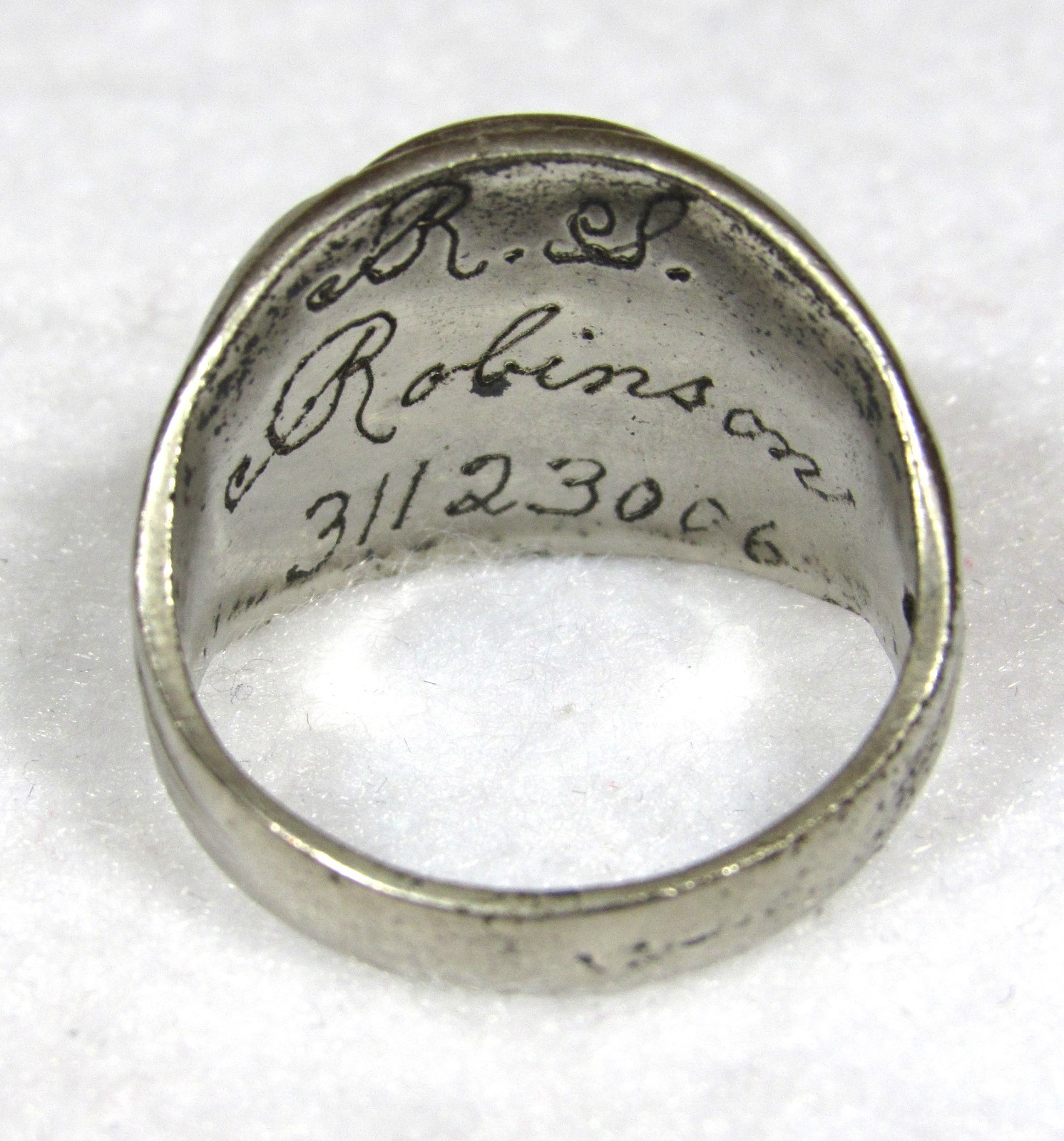 WWII US ARMY AIR CORPS AVIATOR PILOT STERLING SILVER RING SIZE 9 1/4 ~ NAMED #’D