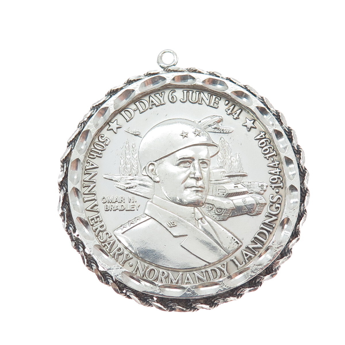 999 Silver Vintage 1994 Turks Caicos Islands 20 Crowns Elizabeth II Coin Pendant