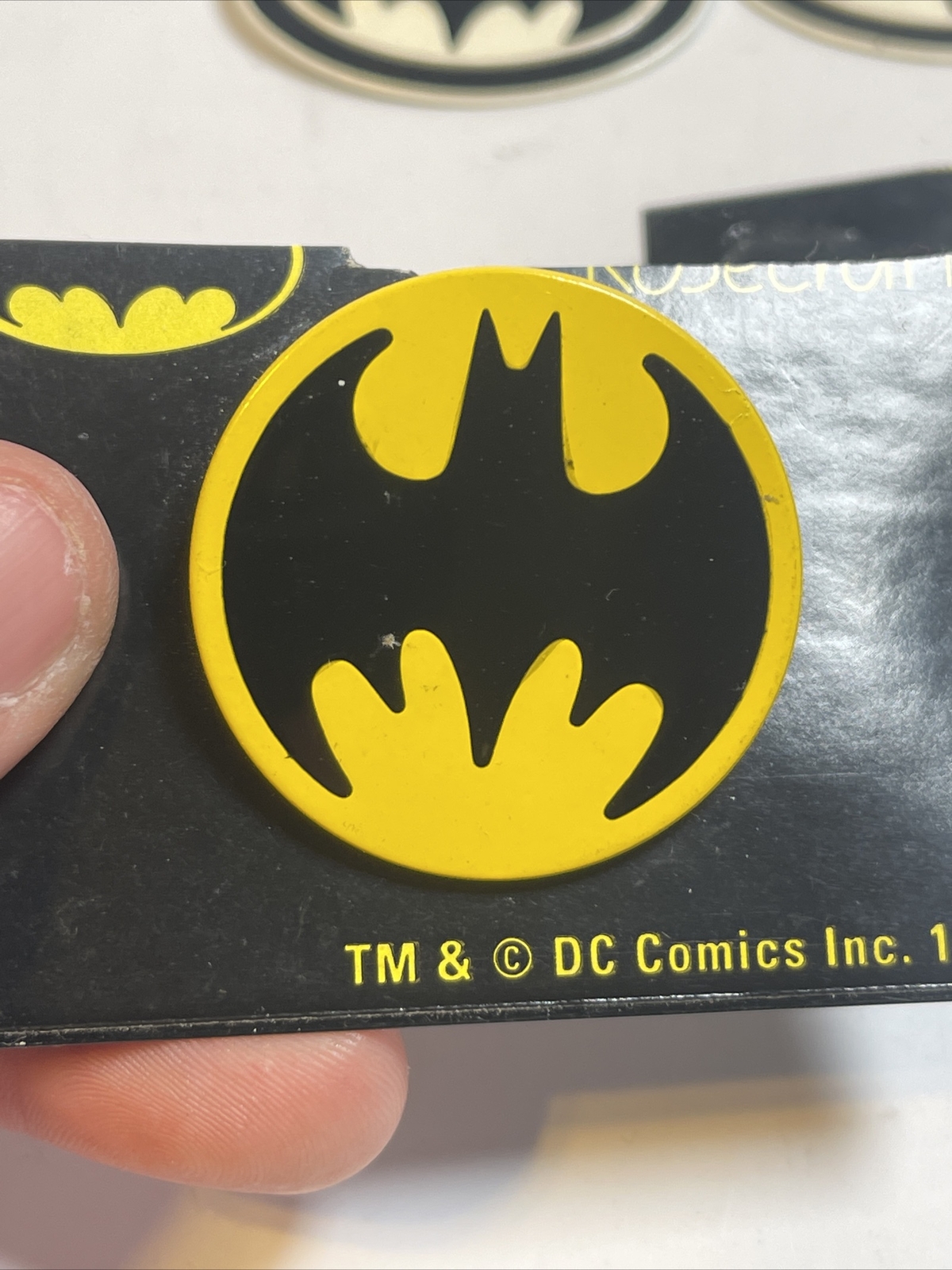 vintage batman jewelry lot 2 pair earings 1 button pin 1964 DC Comics Metal Rare
