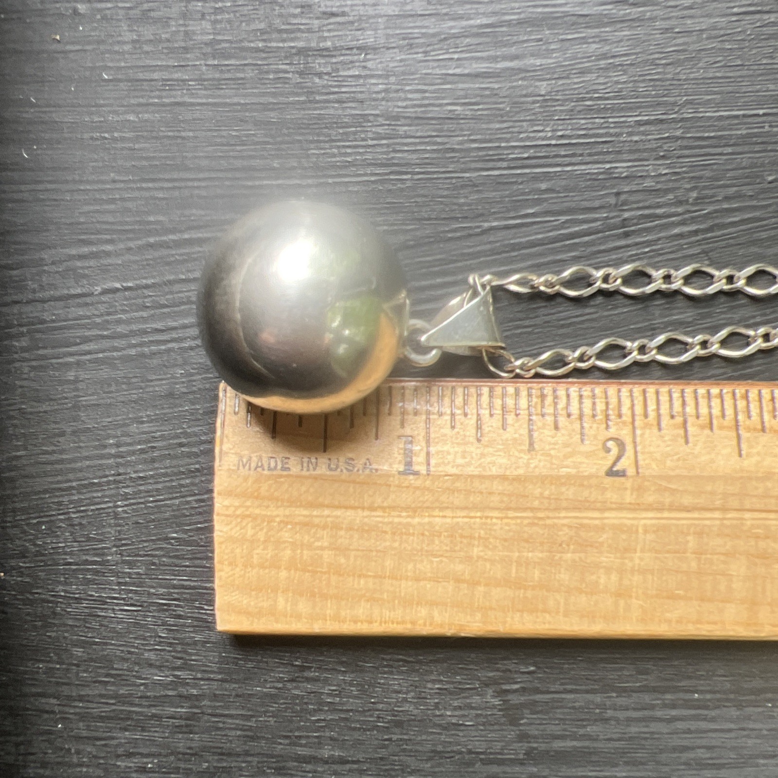 VTG Italy 925 Sterling Silver Harmony Ball Orb Pendant Necklace Modernist 30g