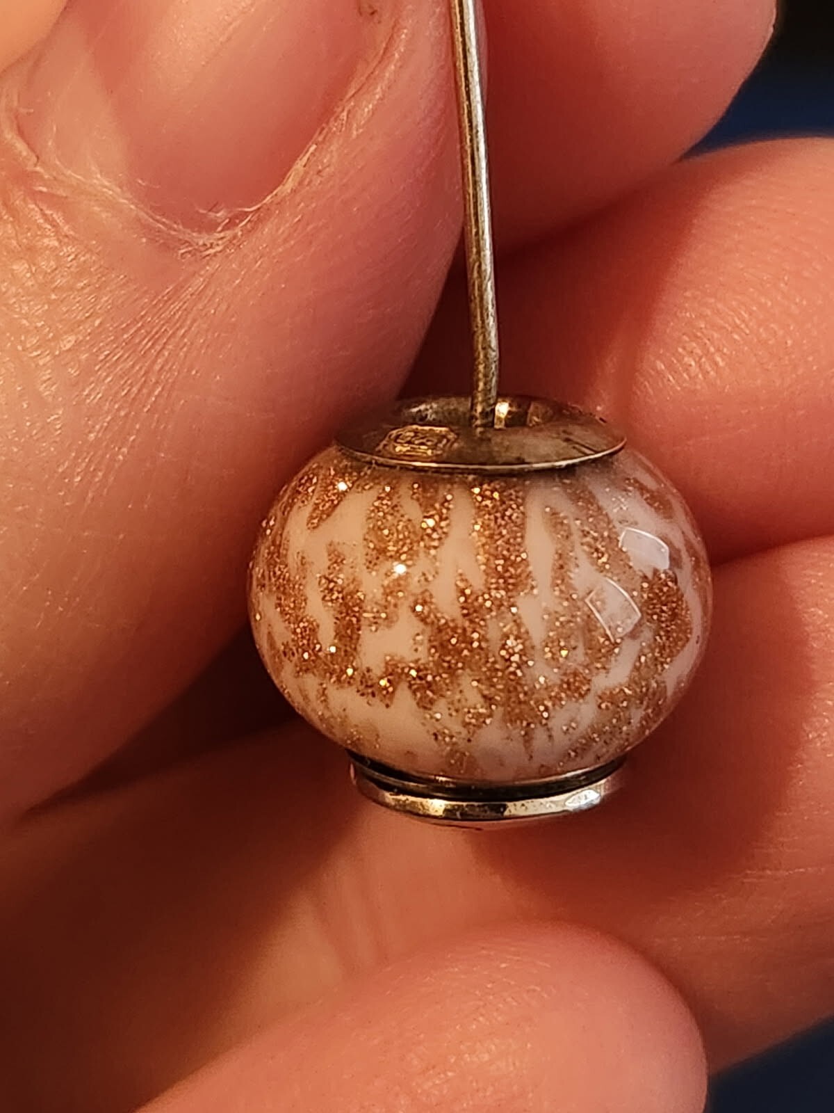 Sterling Silver Glitter Art Glass Dangle Earrings