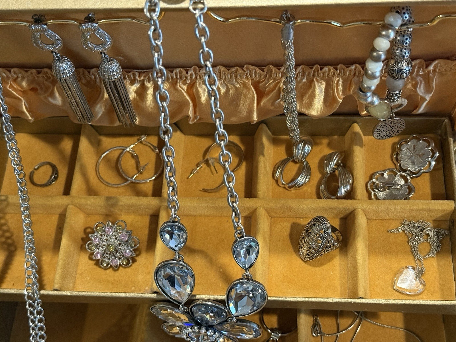 Vintage to Modern Silver Tone Mixed Costume Jewelry Necklace Earrings Bracelet