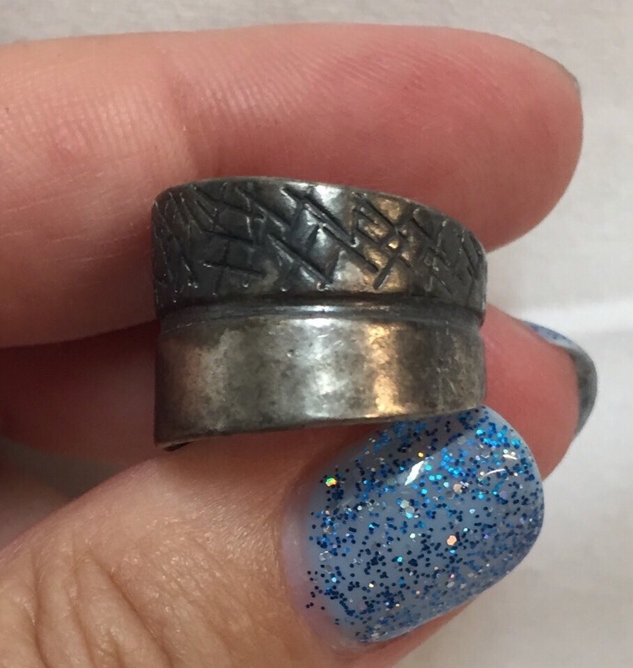 Antique Sterling Silver Ring Marked 925 Solid Band No Stone Hash Marks Jewelry