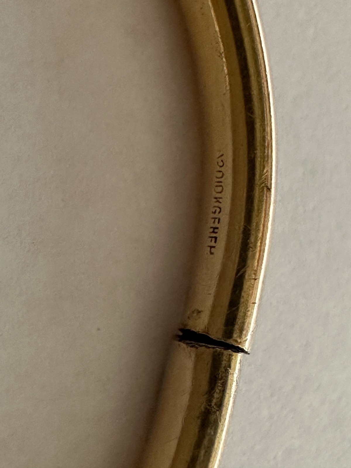 Vintage 10k Gold Filled Baby Bangle with Floral Engravings + Safety Clasp (5.5″)
