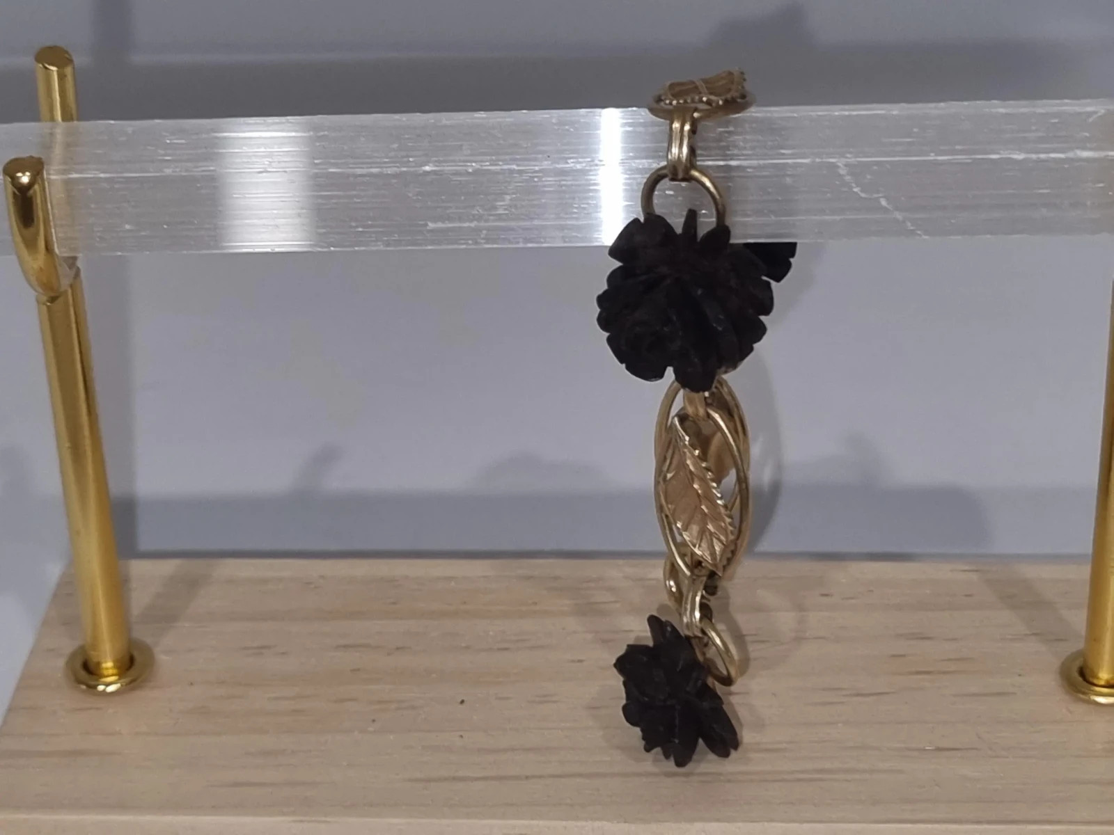 Vintage 12k Gold Filled Black Rose Bracelet Brooch Set c1960s USA made see Video