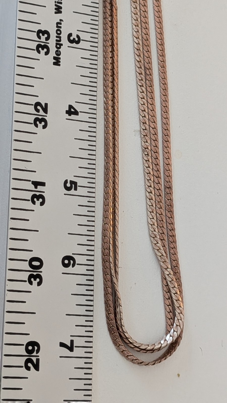 3 Strand Sepentine Snake Chain Choker Necklace With Ornate Clasp (Metal Unkown)