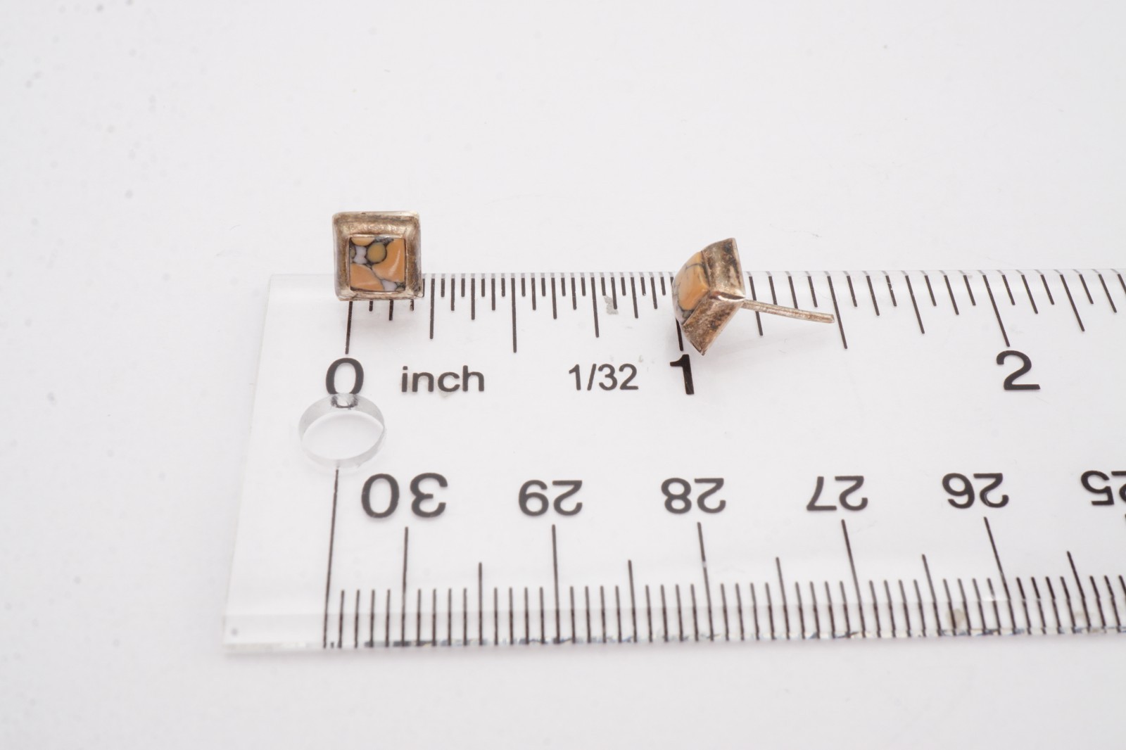Vintage Sterling Silver 925 Jasper Earrings J2