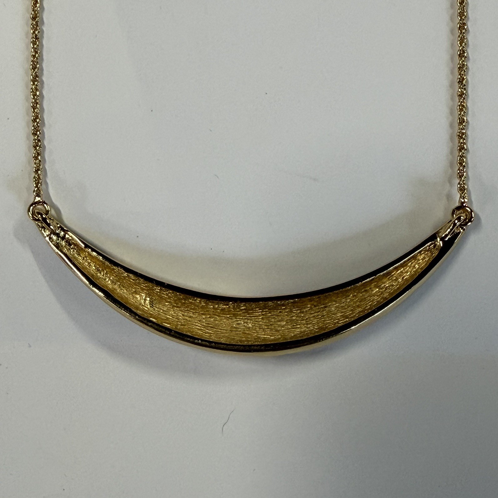Christian Dior Vintage Necklace Pave Rhinestone Enamel Crescent Gold Plate 16”