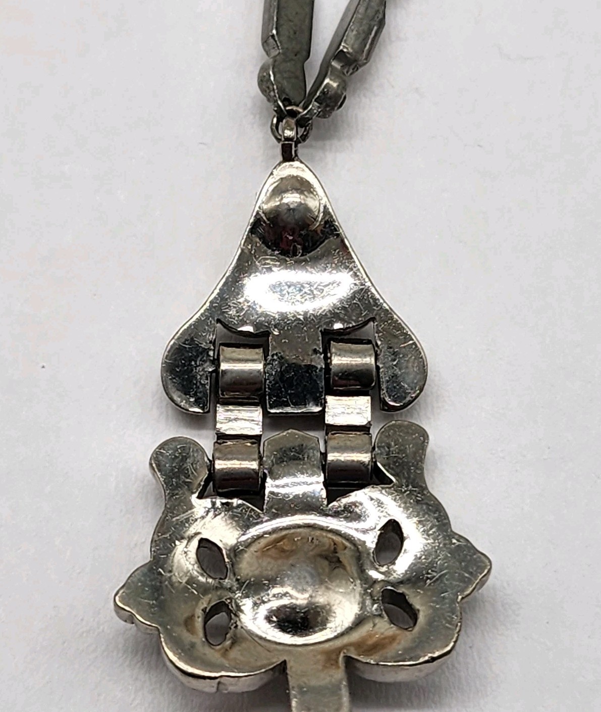 Art Deco Paste Rhinestone Festoon pendant Necklace 1920s antique