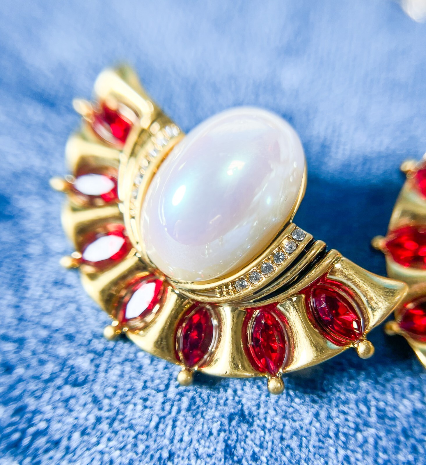 Victorian 14K Gold Earrings, Vintage Opal Sapphire Earrings, Ruby Red Earrings