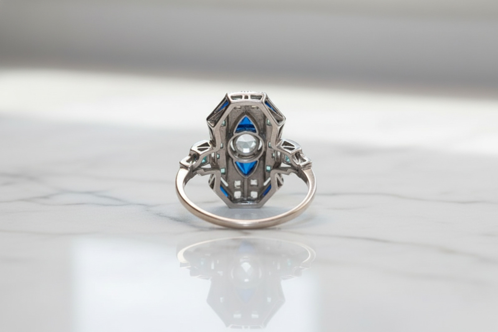 Antique Art Deco Vintage Wedding Ring For Her Mid-Century Edwardian Ring