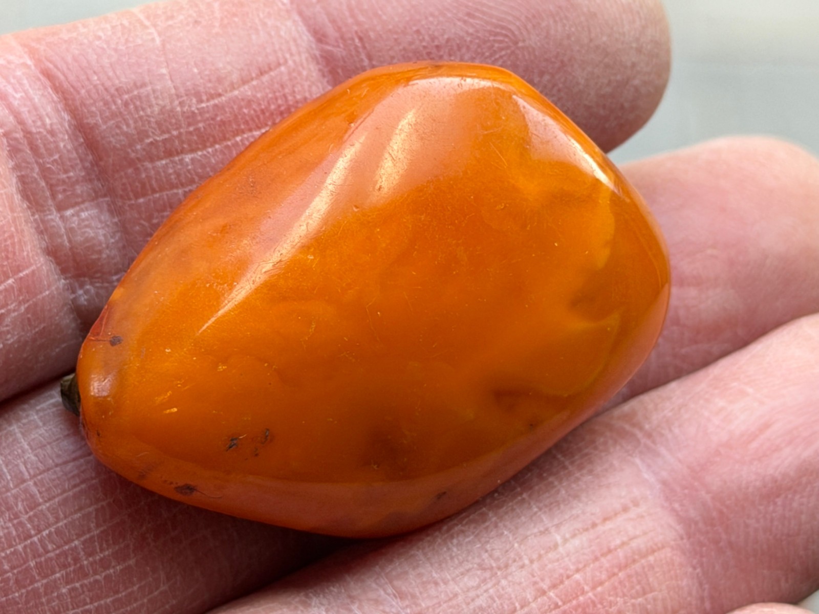 NATURAL OLD ANTIQUE YELLOW BUTTERSCOTCH BALTIC AMBER BROOCH 11,4 gr