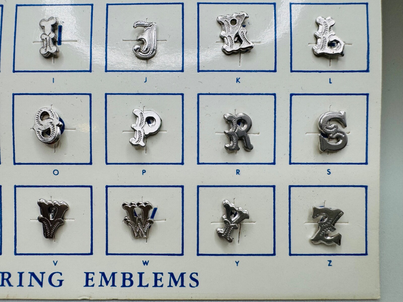 Art Deco Sterling Signet Initial Letter Monogram Emblem for Ring Making NOS A-Z