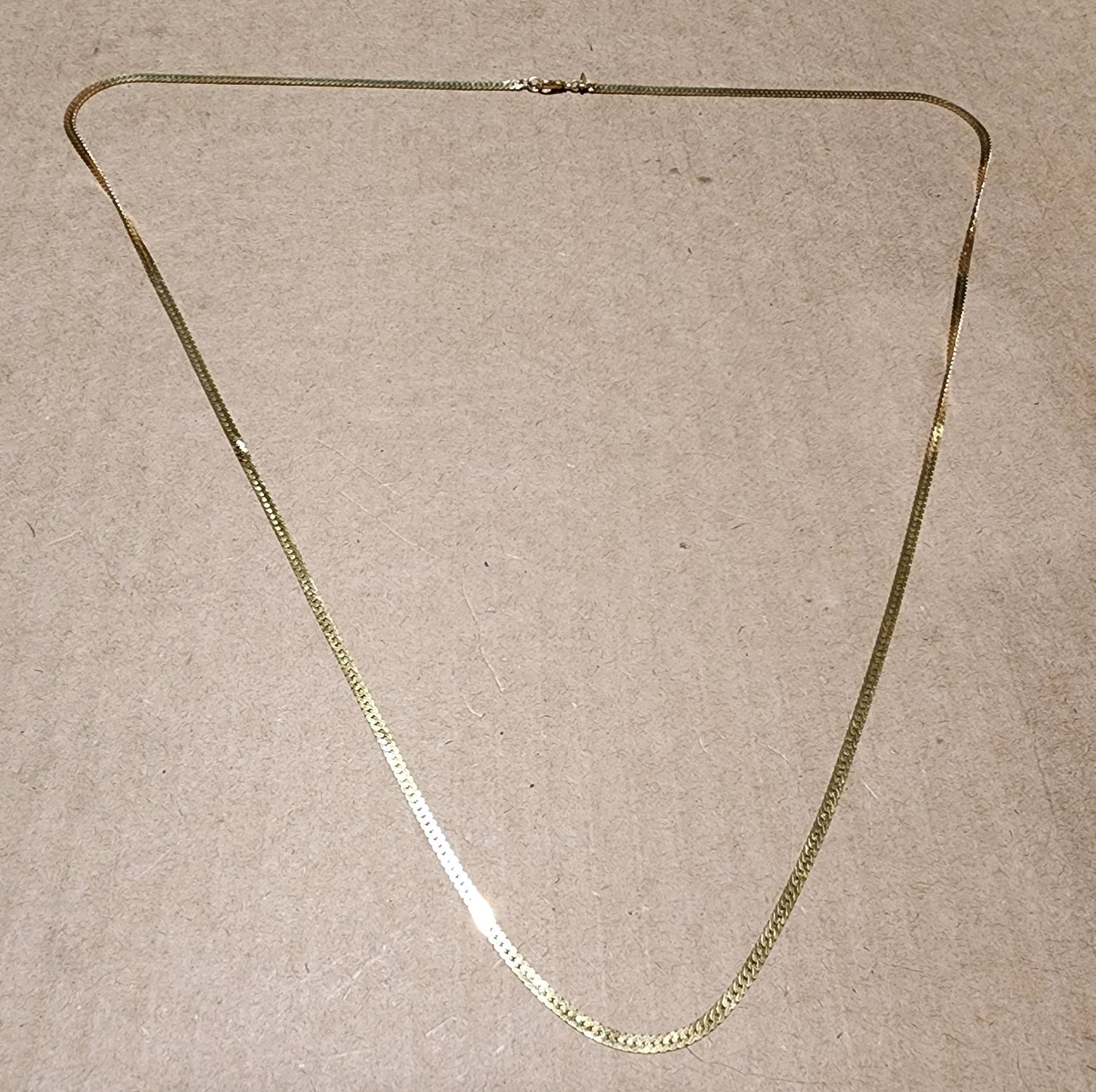 Vintage AVON Gold Tone Necklace Flat Snake Chain 30″ Inches Long Retro Jewelry