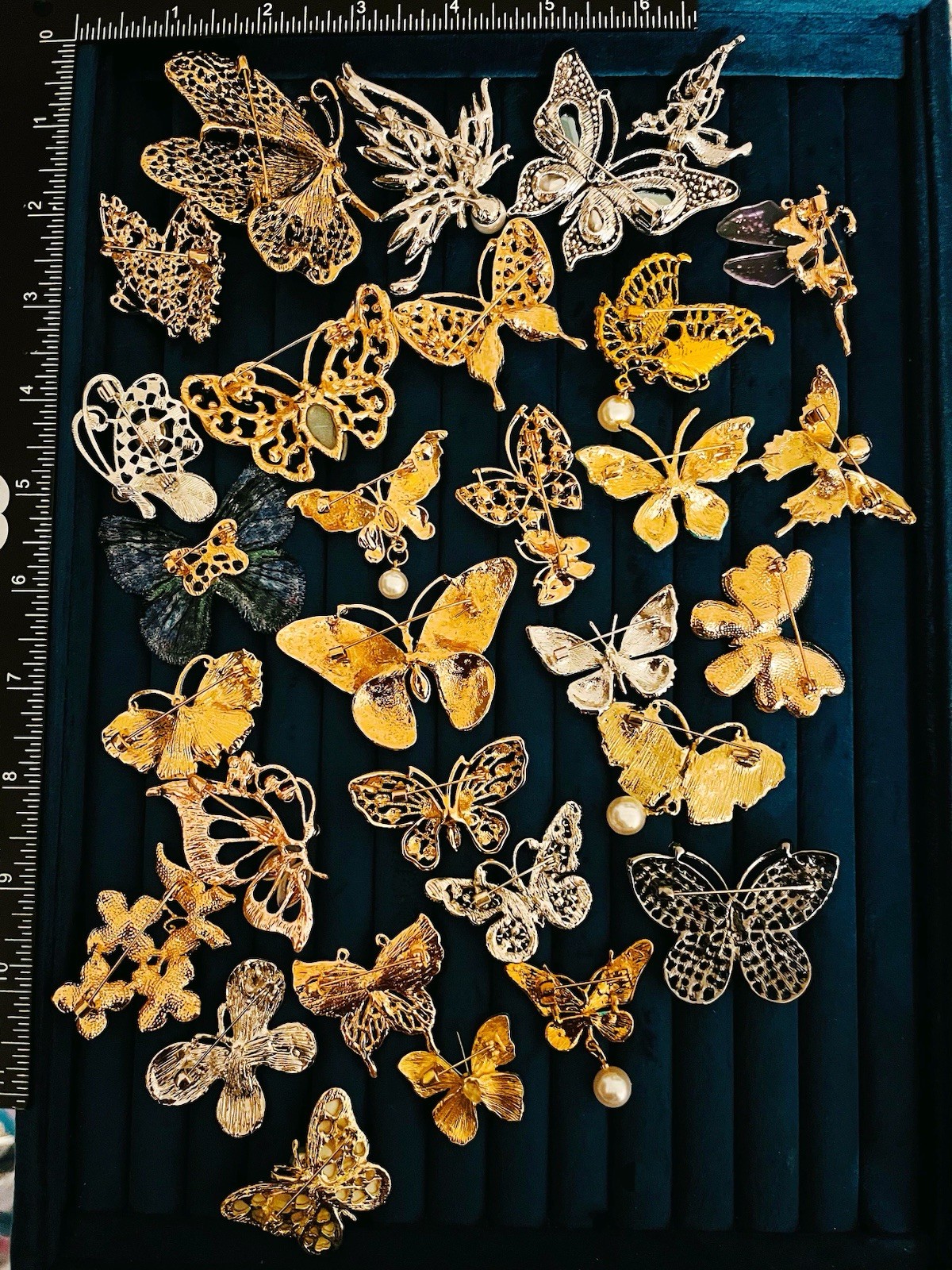 Lot 30 Statement Butterfly Brooch Pin Fairy Insect Rhinestone Enamel