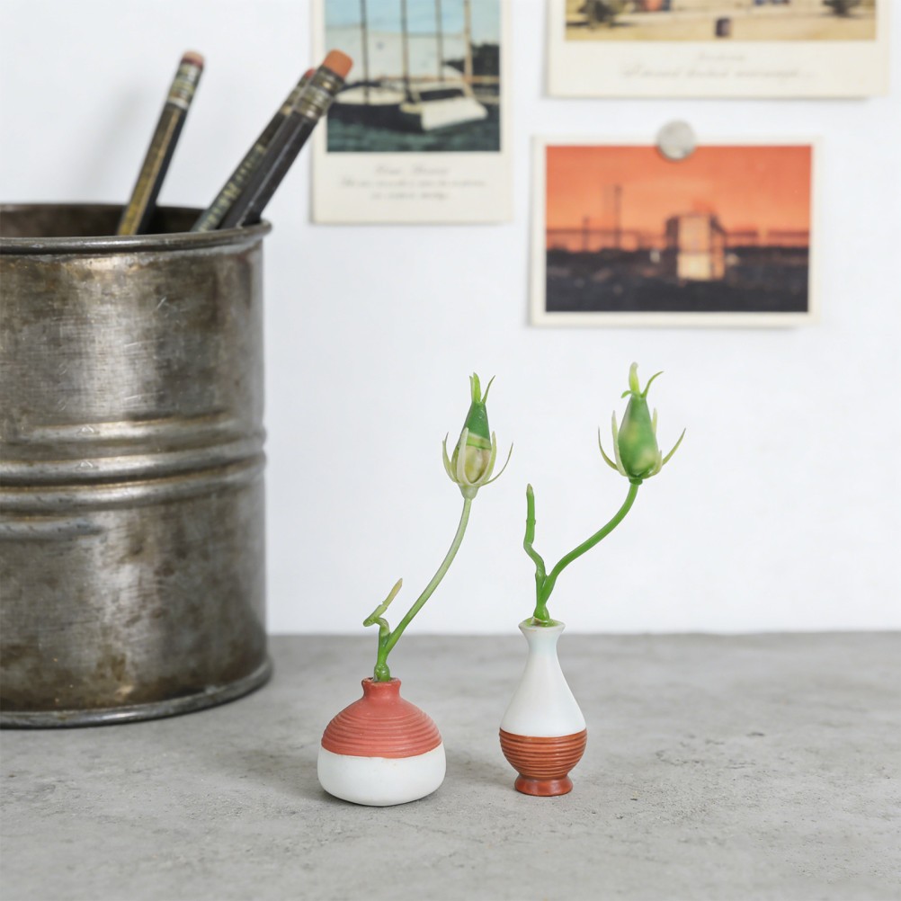2 Pcs Simulated Lotus Bonsai Artificial Flower Decoration Pot Plant