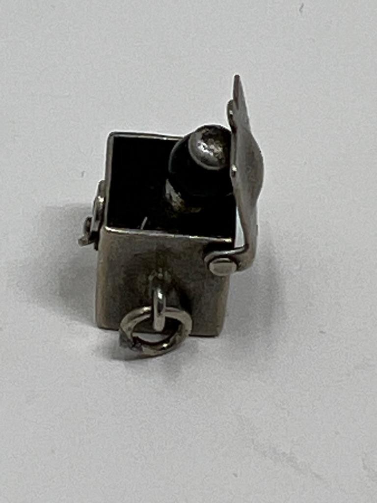 Vintage Sterling Silver Mechanical Pop Up Perfume Bottle Charm Working 1.9g