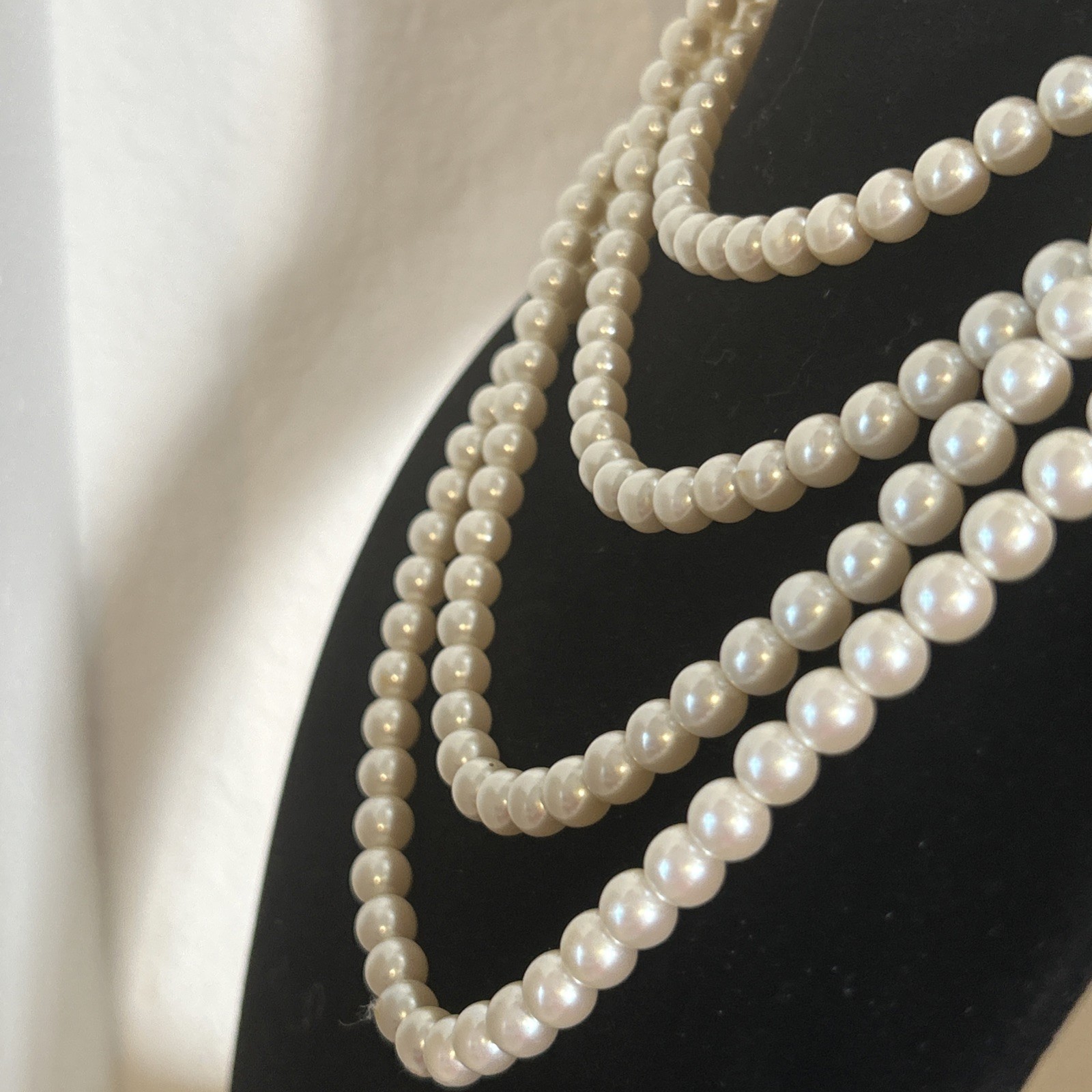 Necklaces TWO 18” Quality Faux Glass Pearl Beads. Very Good Color. Just Classic