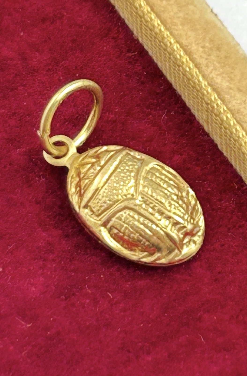 Vintage Scarab Charm Pendant Vintage Jewelry Egyptian Beetle Brass Metal Charm