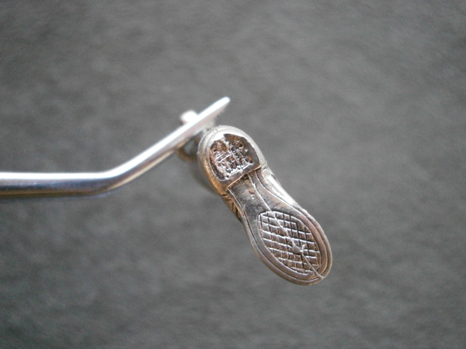 Army Paratrooper Jump Boot Vintage Crest Craft Silvertone Charm Pendant 4.9g