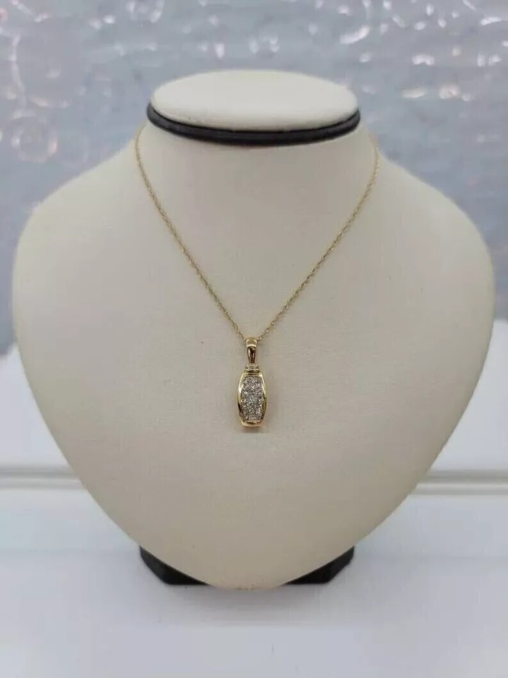 Round Cut Lab Created Diamond Woman Party Wear Pretty Pendent 14K Yellow Gold FN