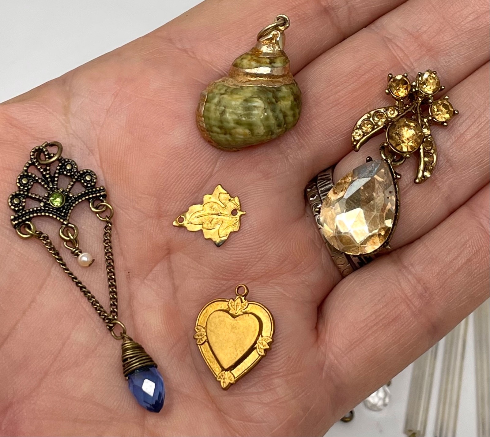 Lot Vtg & Modern Victorian Art Deco Style Pendants Findings Jewelry Craft Jn