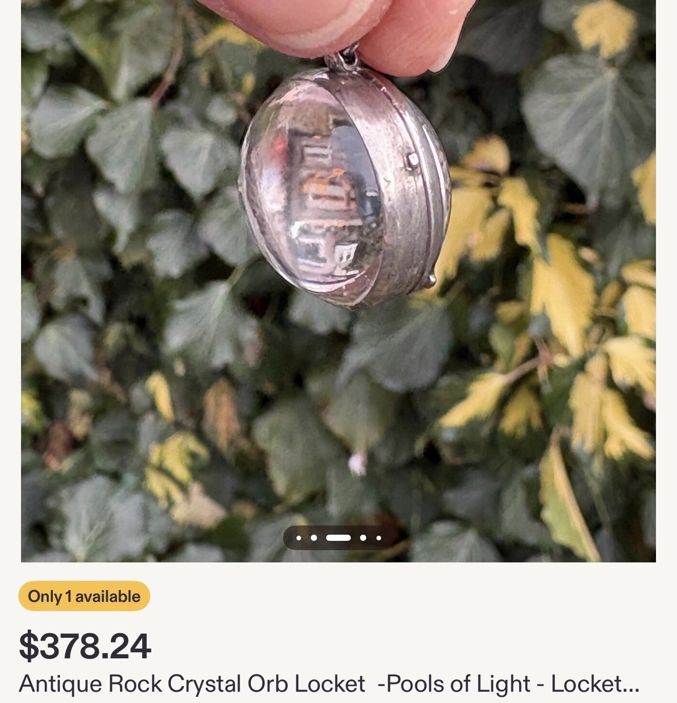 Antique Pool Of Light Style Bubble Dome Glass Locket Pendant