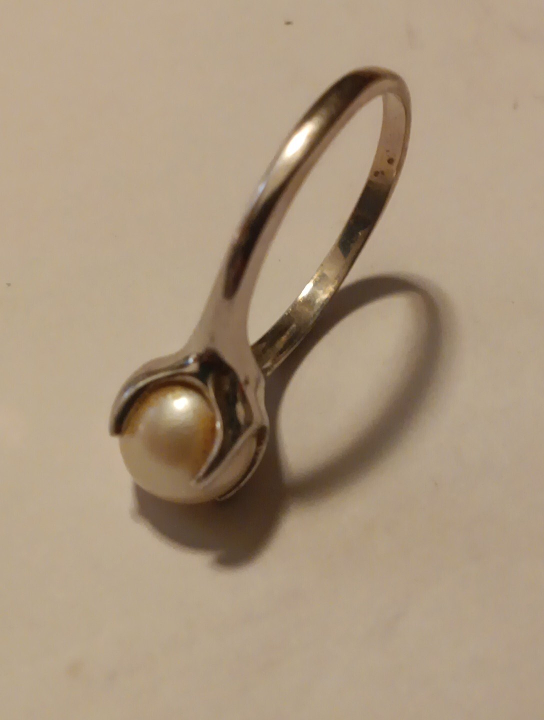 14k Gold Vtg Womens Pearl Ring Size 6 3/4?sized At Pawn Shop Price 2 Sell!3 Gram