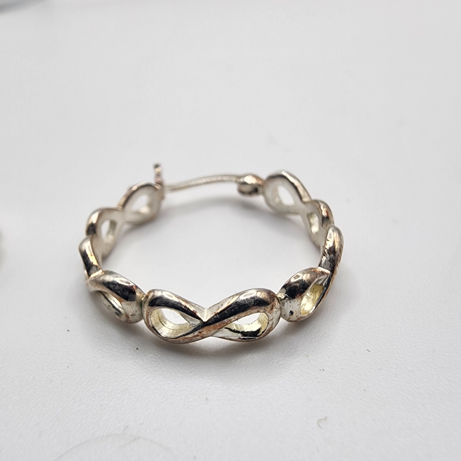 Vintage Infinity Pattern Earrings Sterling Silver 925 Stamped Women’s Jewelry