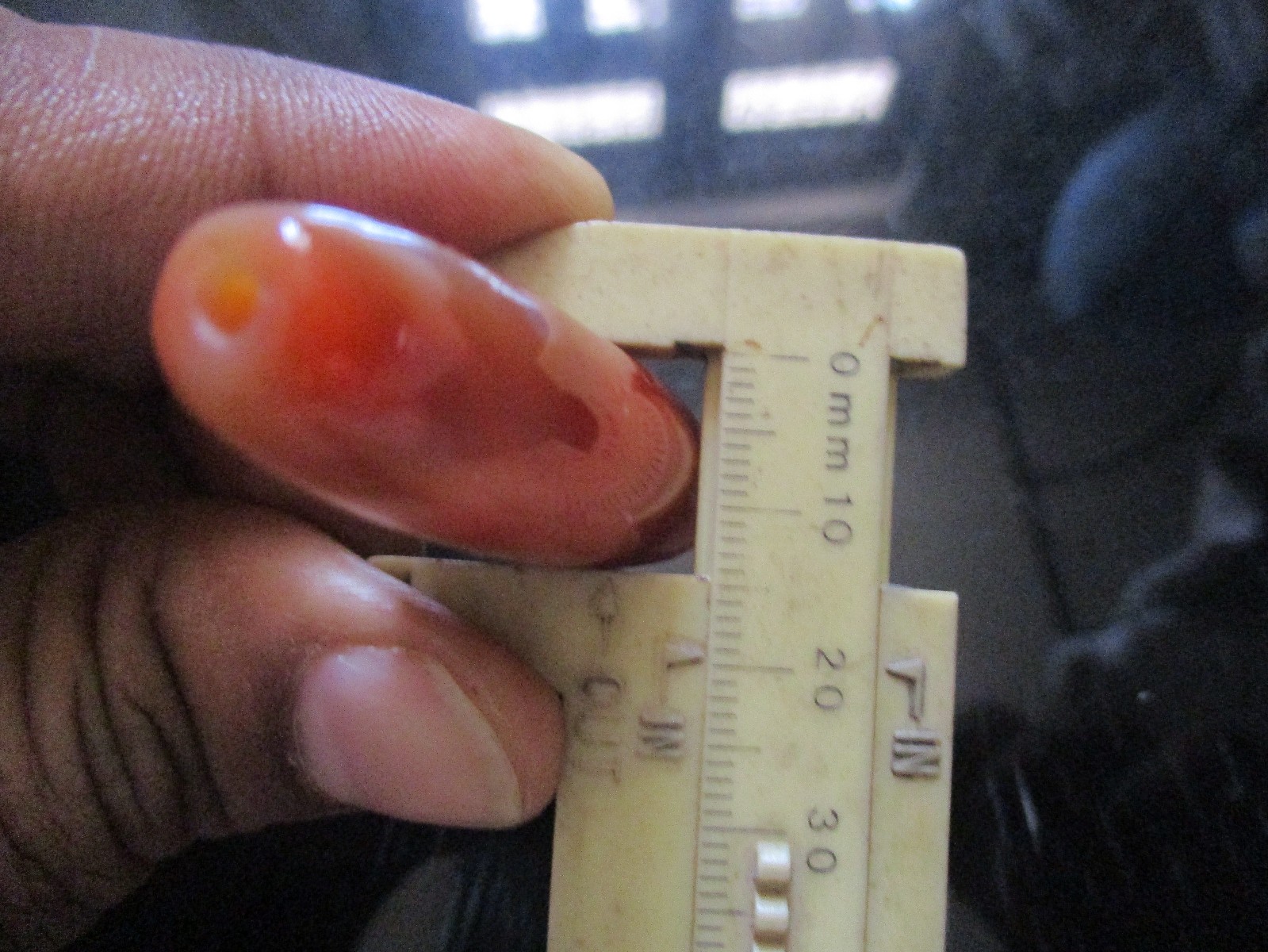 carnelian Elongated Bead Agate Antique 58 * 15 mm, 18.56 Gms
