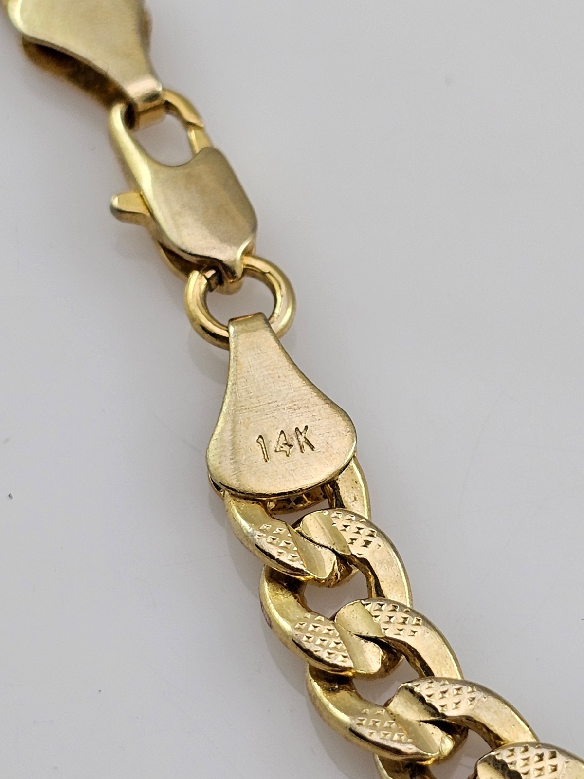 Large Gold Tone Curb Chain Necklace 30″ 6.4mm 42.1g Stamped 14K Not Gold