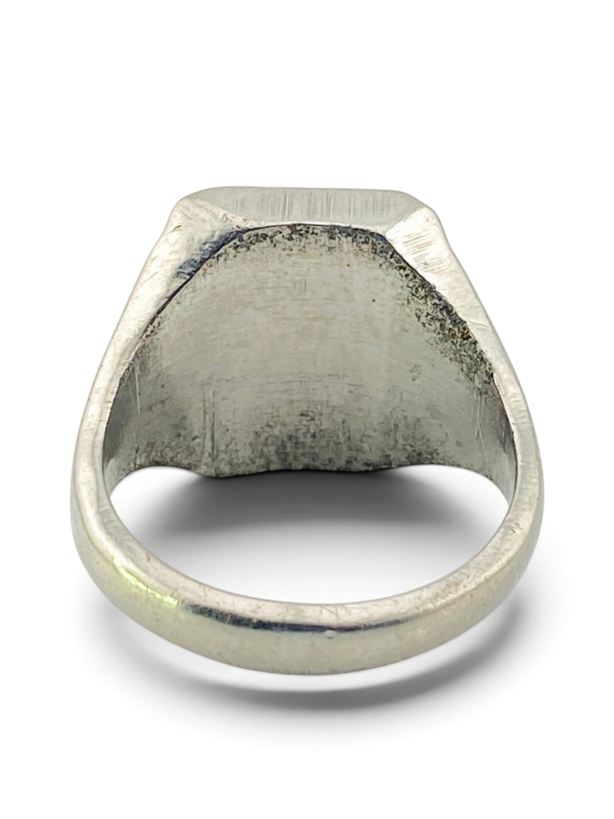 Vintage Steel Signet Ring Monogram LPM Hand Engraved Size 9.25