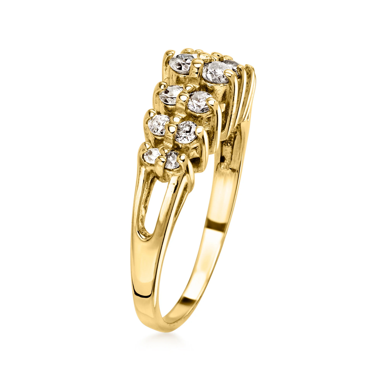 Vintage .55 ct. t.w. Diamond 2-Row Ring in 14kt Yellow Gold. Size 6