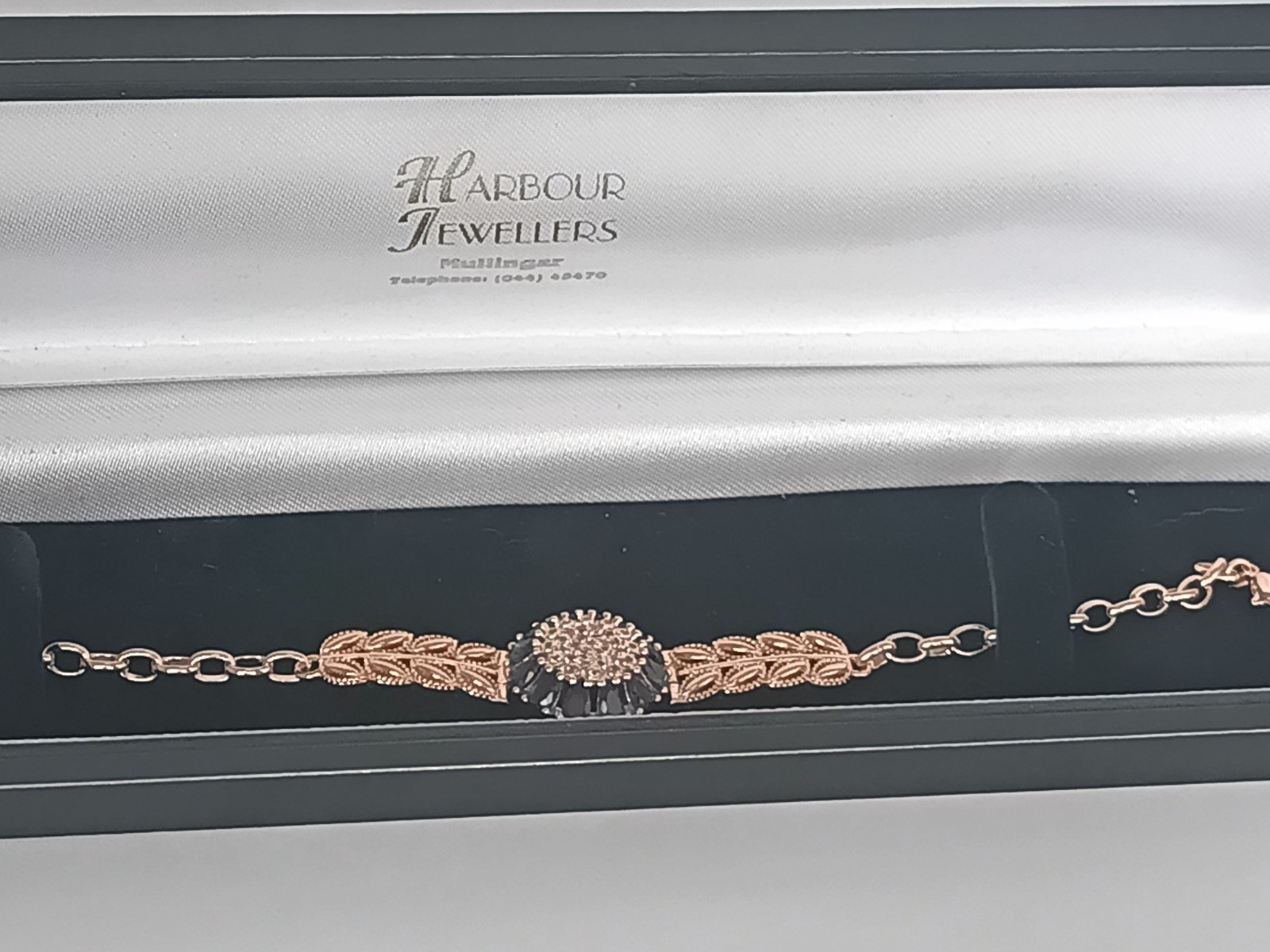 Vintage 1990-s Rolled Gold Sapphire Bracelet- Hallmarked 585 RG!!