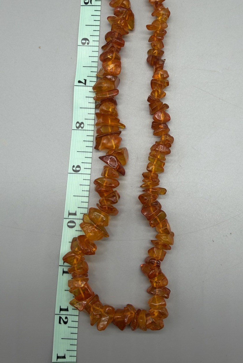 Vintage Baltic Amber Necklace Natural 24” Endless Chunky Nuggets UV Tested
