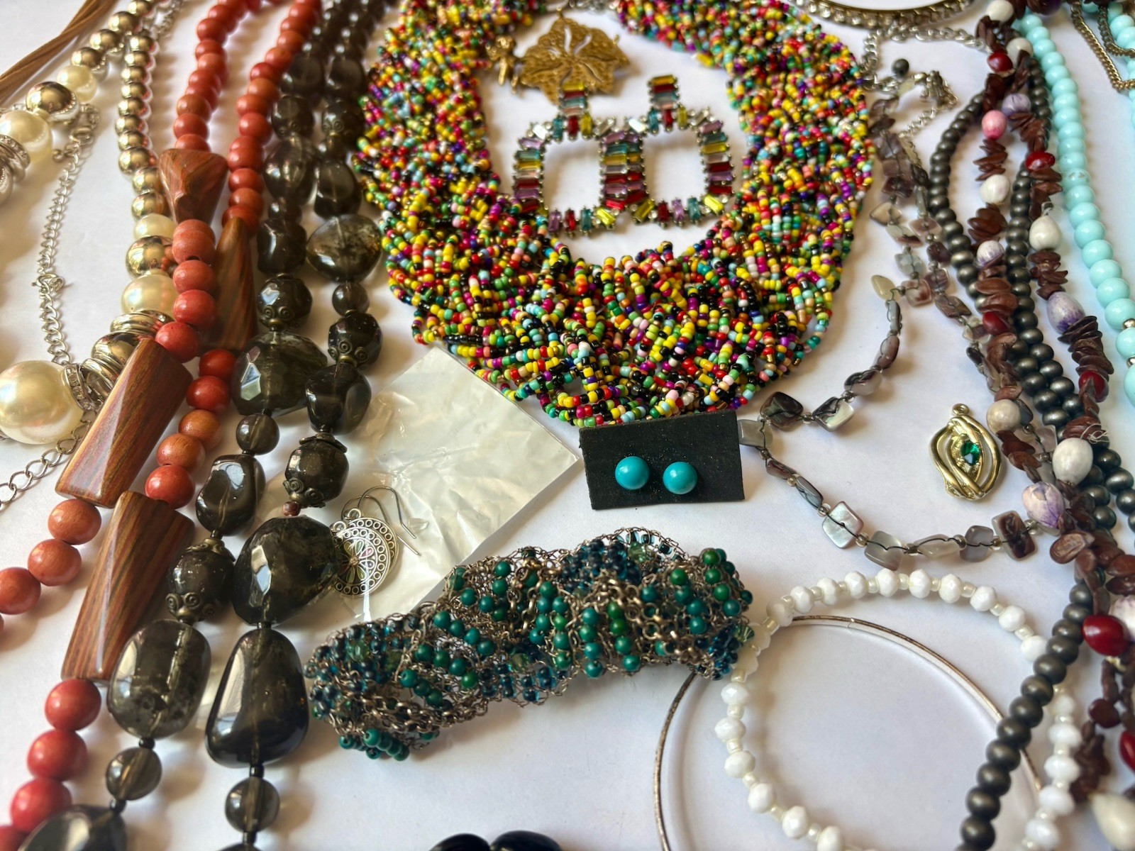 Estate Jewelry Lot Chunky Necklaces Earrings Wearable Pearls Brooch VTG-now 45+