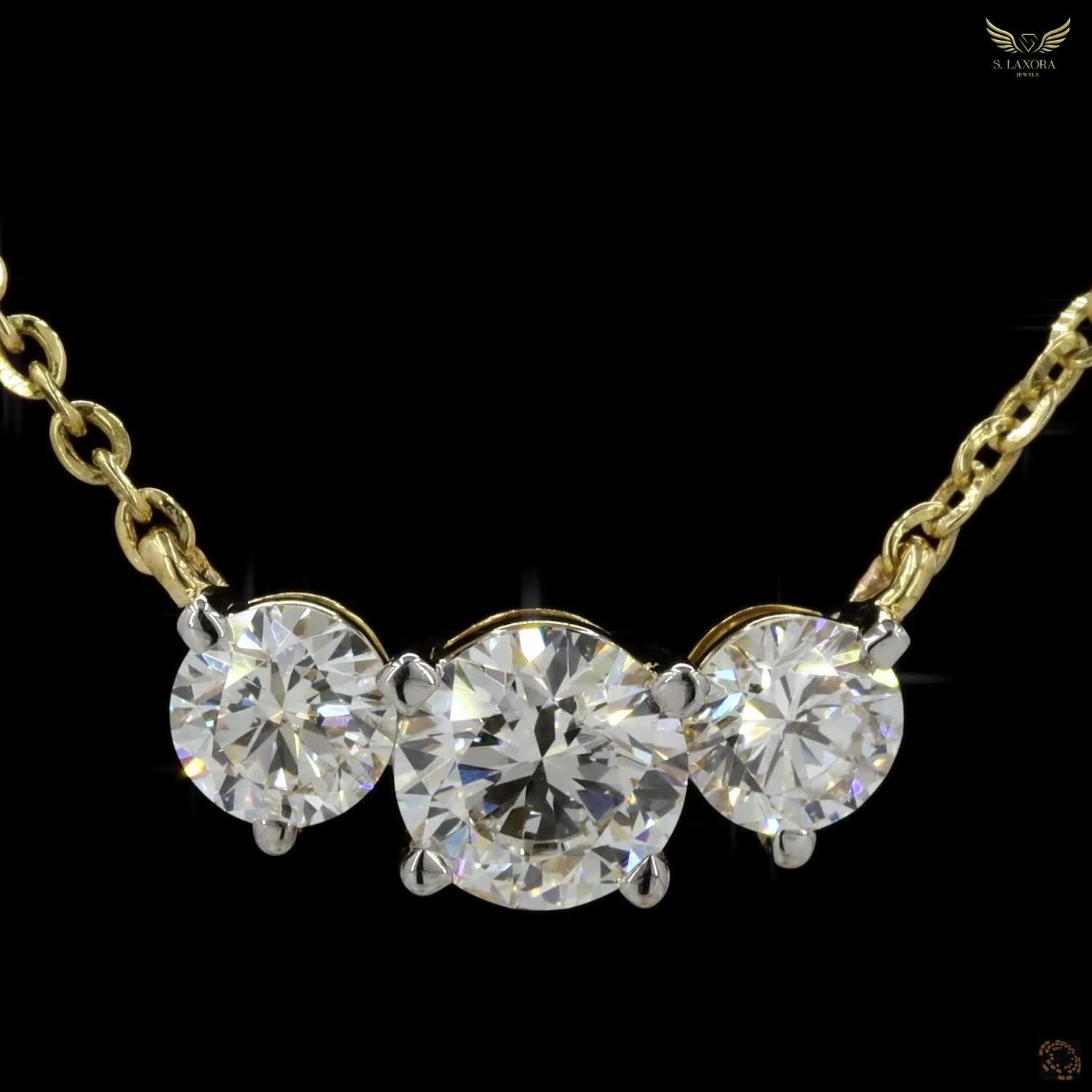 Lab Created Diamond 0.98ct Pendant Necklace Yellow Gold Plated Gift