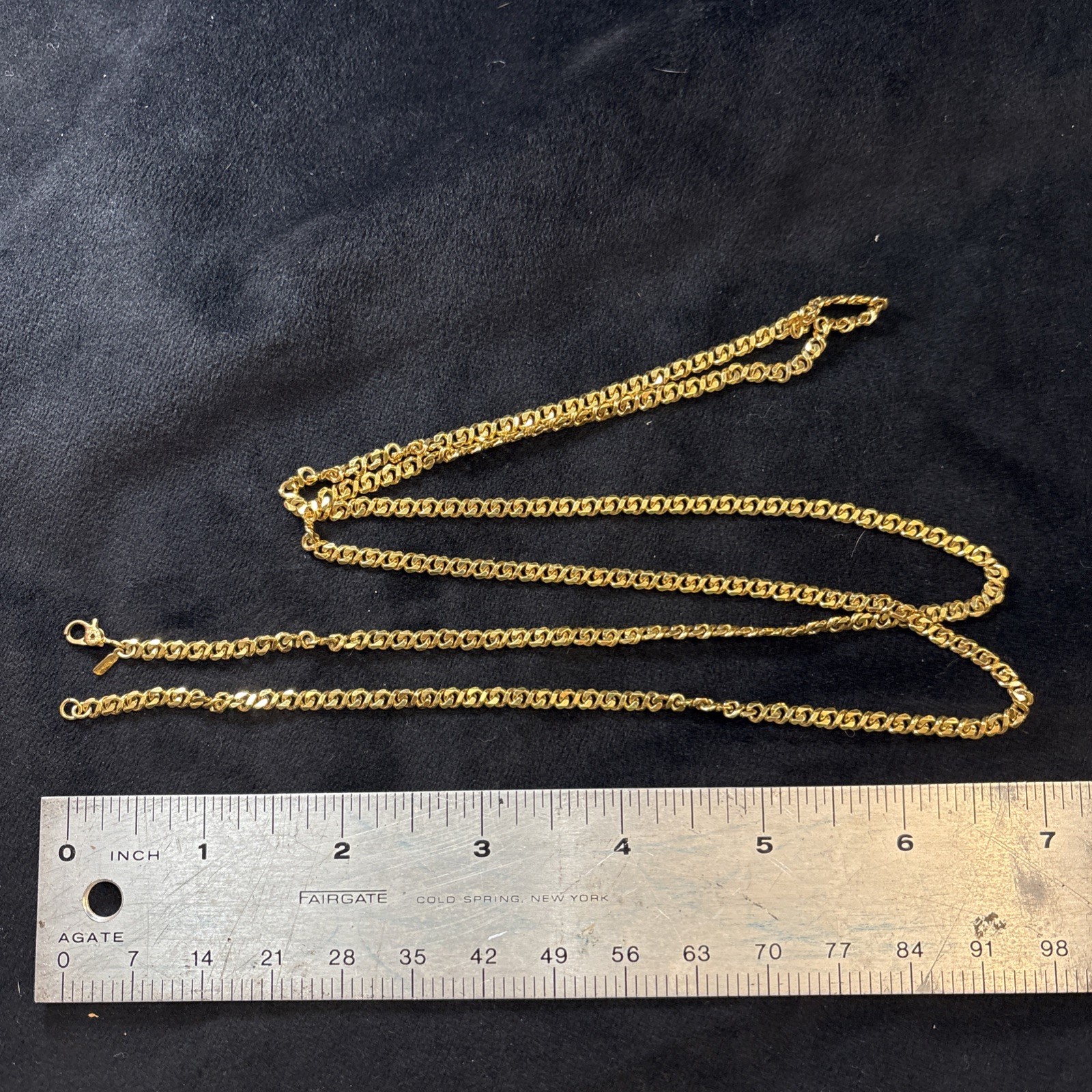 Monet Gold Tone Chain 35” Necklace Signed Very Good Used Free Ship