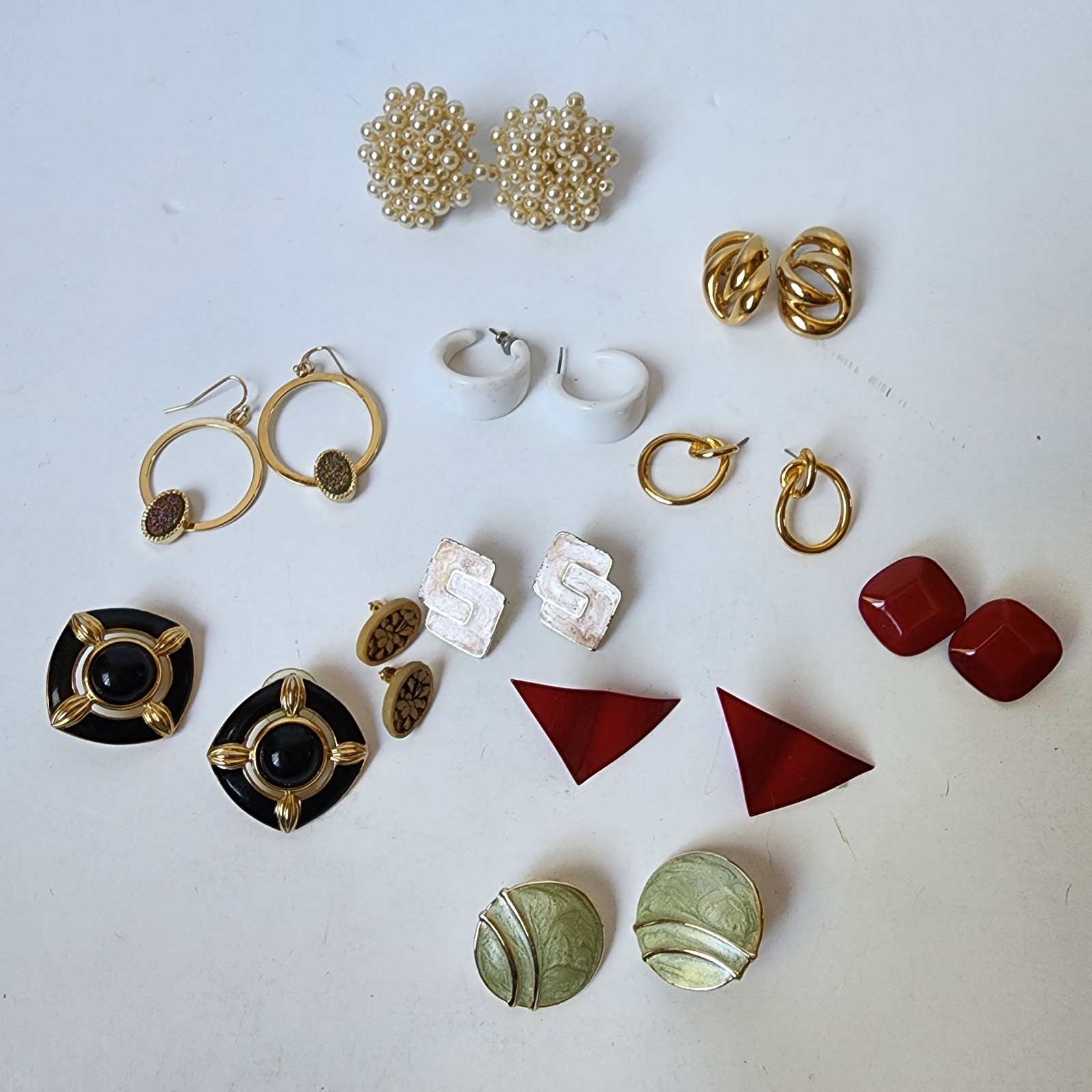 Vintage Post Earrings Lot Of 11 Pair Missing Backs