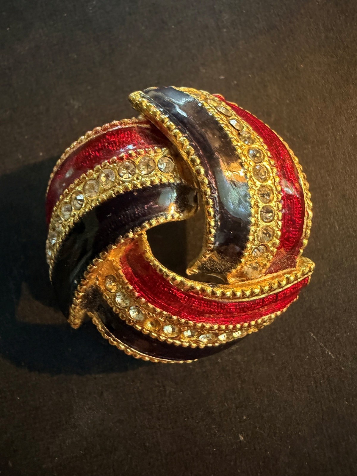 Vintage Red White and Blue Patriotic Rhinestone Brooch