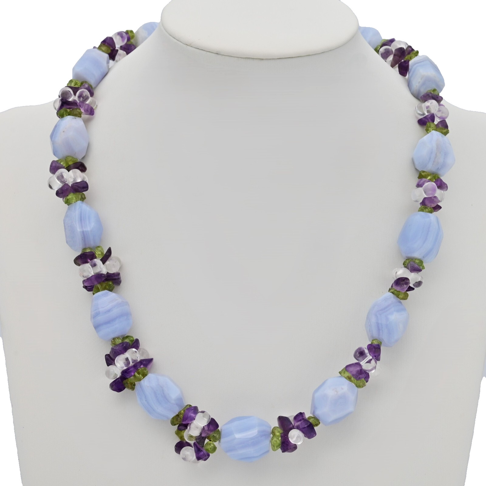 ROSS SIMONS Vintage Original Sterling Silver 925 Multi Gemstone Estate Necklace