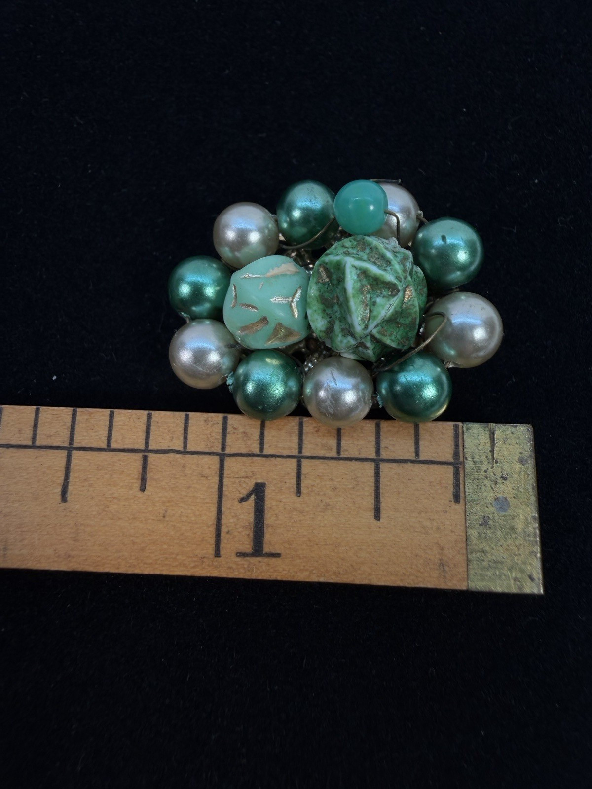 Bead Cluster Clip On Earrings Set of 3 Pairs Japan Hong Kong 1950s 1960s
