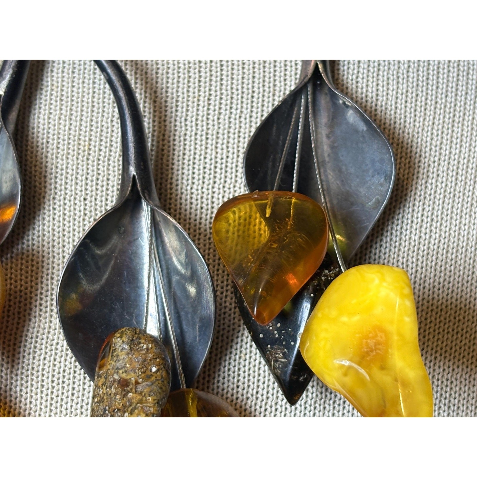 OOAK Egg Yolk / Butterscotch Baltic Amber Sterling Torque Collar Necklace